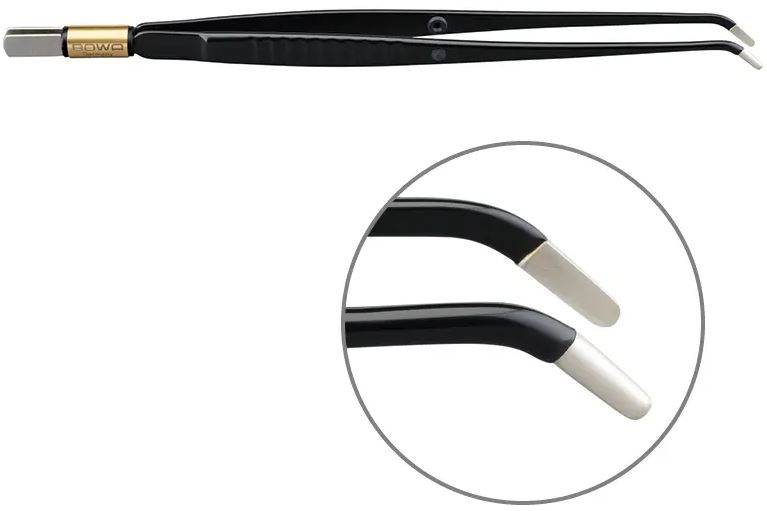 Пінцет, біполярний, антипригарний, вигнутий, 195 мм x 8 мм x 2 мм, 607-007, BOWA